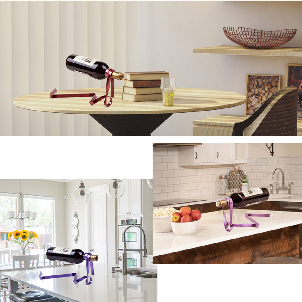 Metal Ribbon Wine Rack